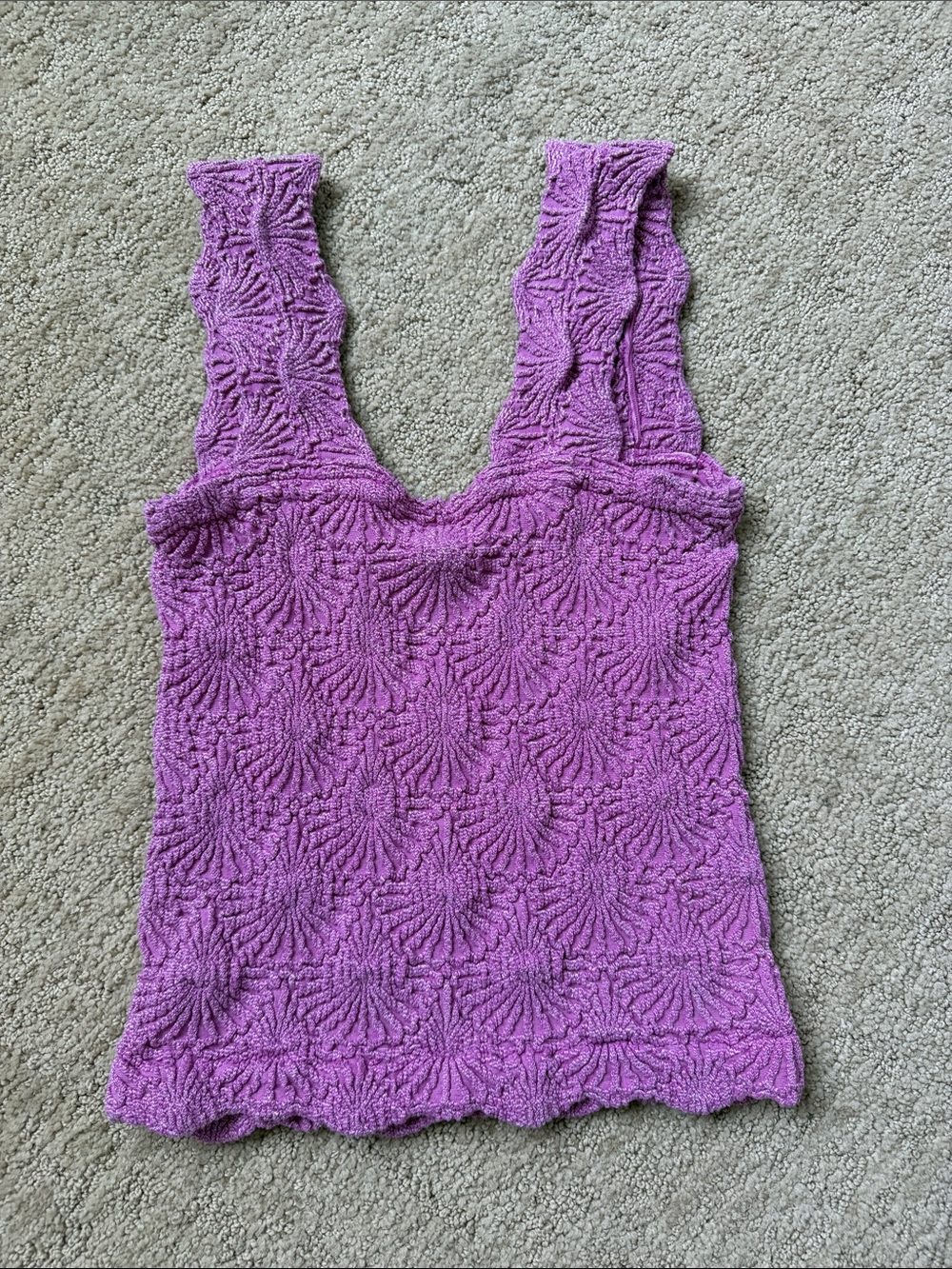 Free People Lavender Purple Textured Knit Tank